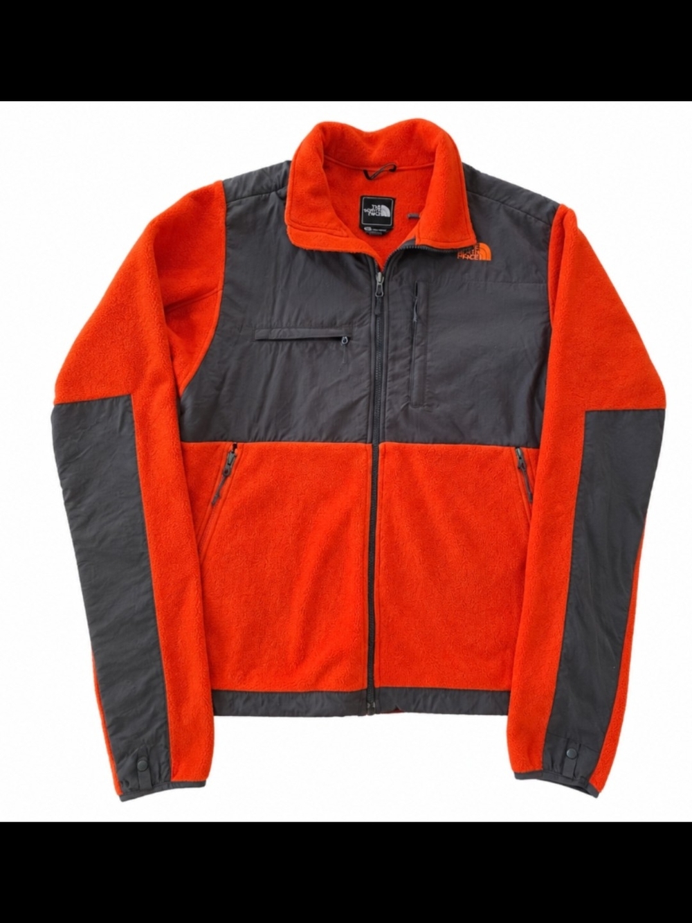 The North Face Denali Jacket Orange Charcoal Gray Men L AMYN Fall 2015